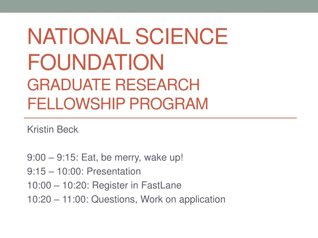 national science foundation graduate research fellowship program