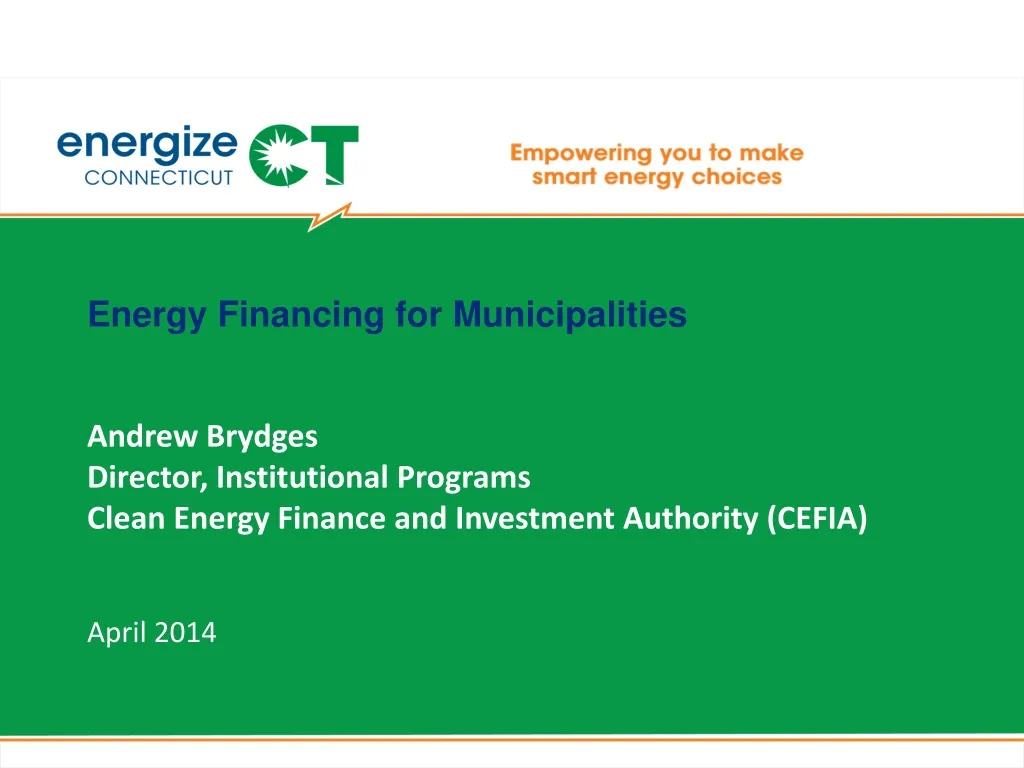 energy financing for municipalities