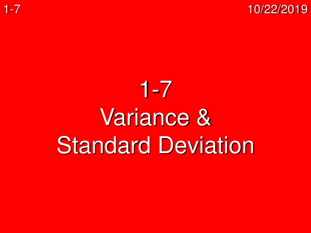 1 7 variance standard deviation