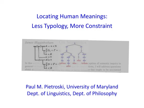 Locating Human Meanings: Less Typology, More Constraint