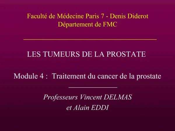 Facult de M decine Paris 7 - Denis Diderot D partement de FMC