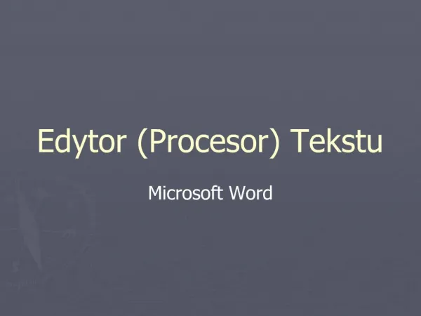Edytor Procesor Tekstu