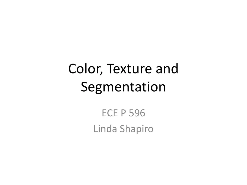 color texture and segmentation