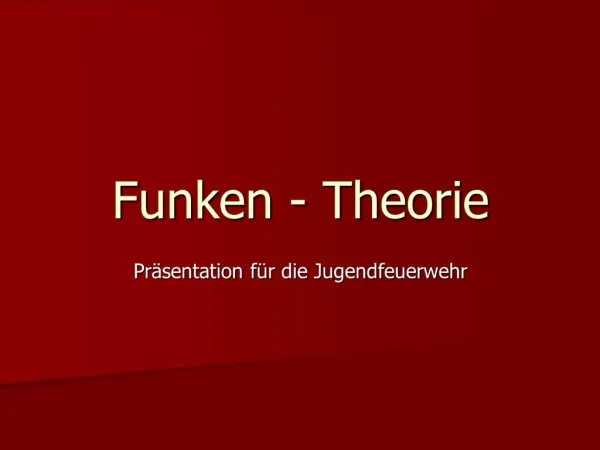 Funken - Theorie