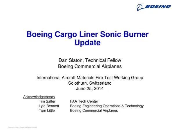 Boeing Cargo Liner Sonic Burner Update