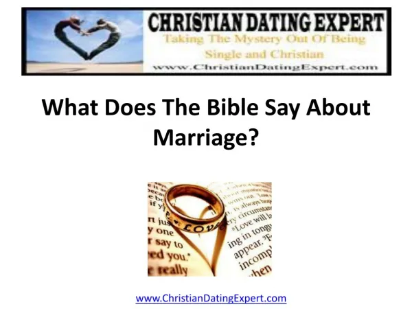 What does the Bible Say About Marriage