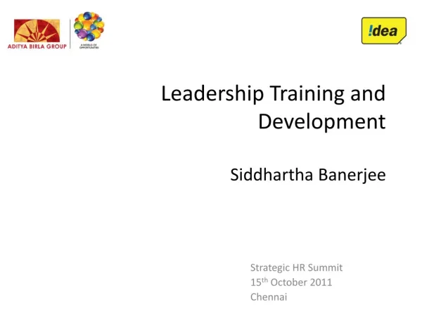 Leadership Training and Development Siddhartha Banerjee