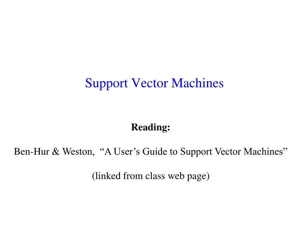 support vector machines