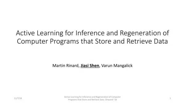Active Learning for Inference and Regeneration of Computer Programs that Store and Retrieve Data