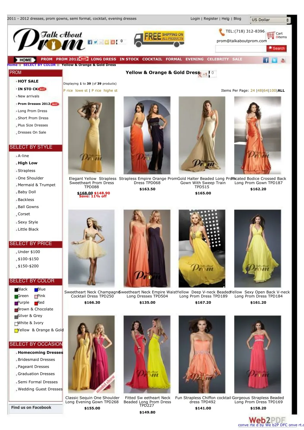 2011 2012 dresses prom gowns semi formal cocktail