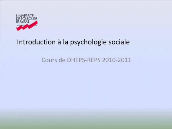 Introduction la psychologie sociale