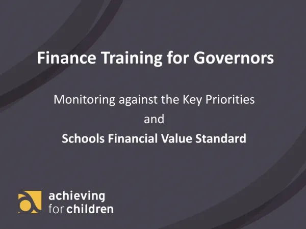 Finance Training for Governors