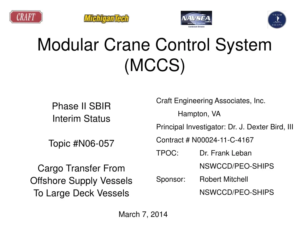modular crane control system mccs