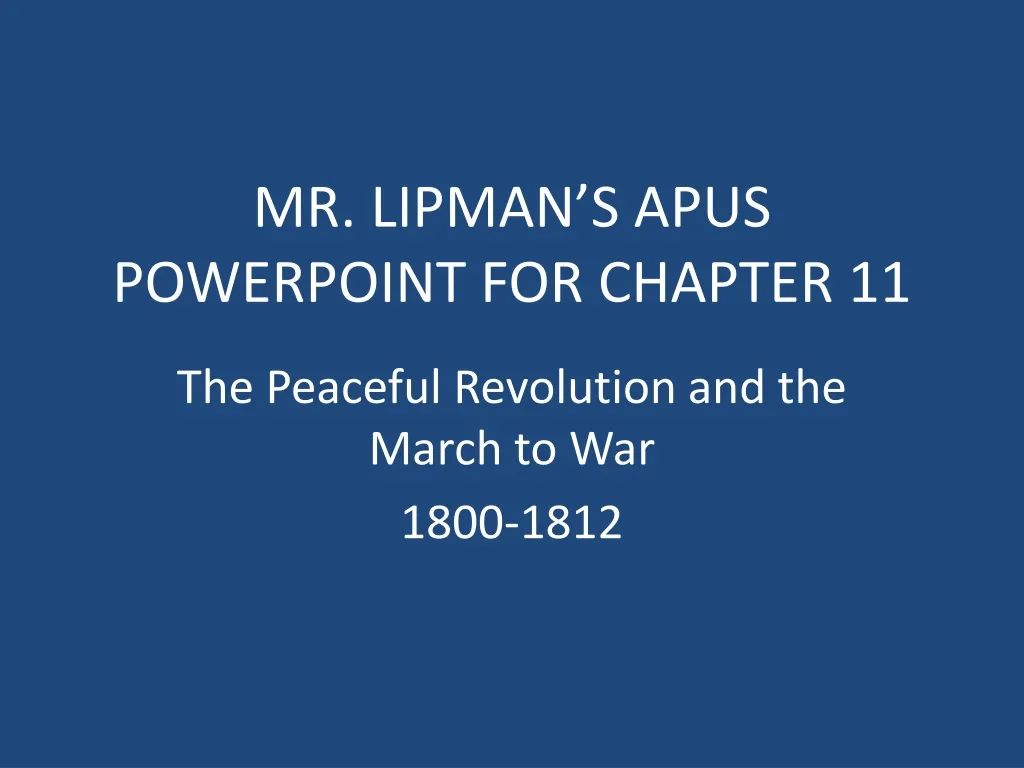 mr lipman s apus powerpoint for chapter 11