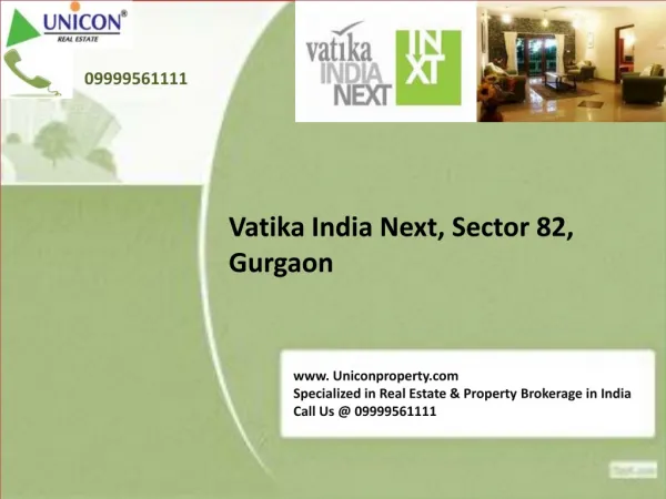 Vatika India Next Floors - Call @ 09999561111