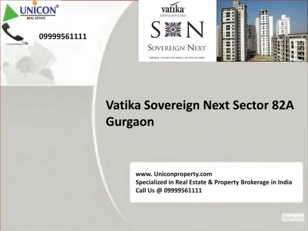 Vatika Sovereign Next Gurgaon @ 09999561111