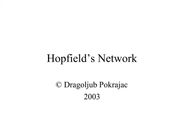 Hopfield s Network