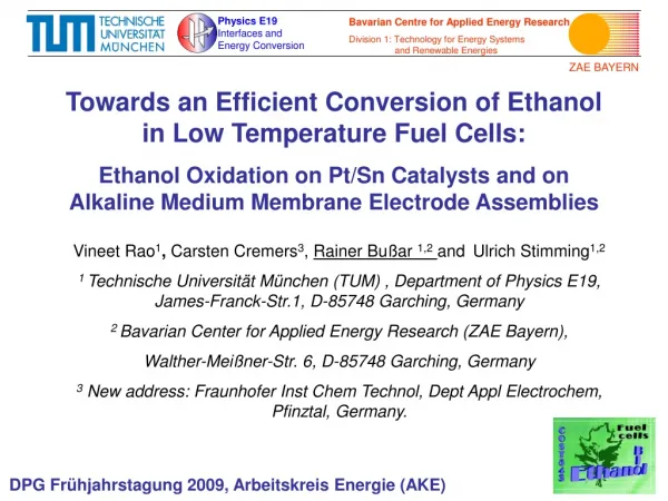 Towards an Efficient Conversion of Ethanol in Low Temperature Fuel Cells: