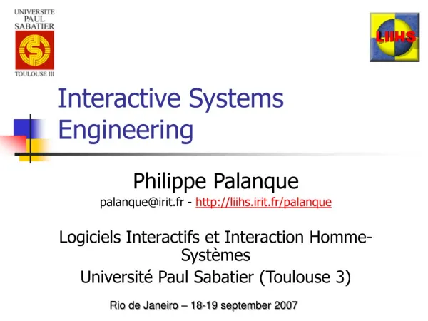 Interactive Systems Engineering