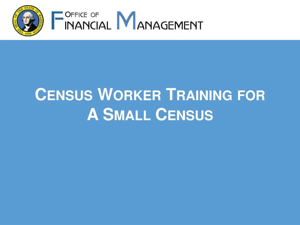 census worker training for a small census