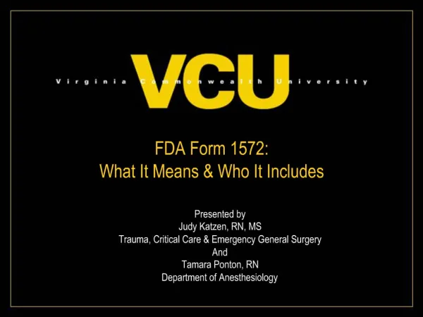 FDA Form 1572: What It Means Who It Includes