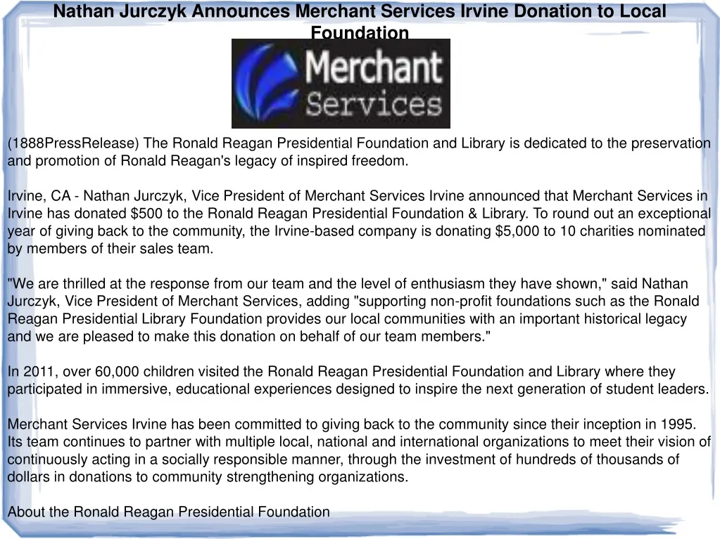 nathan jurczyk announces merchant services irvine