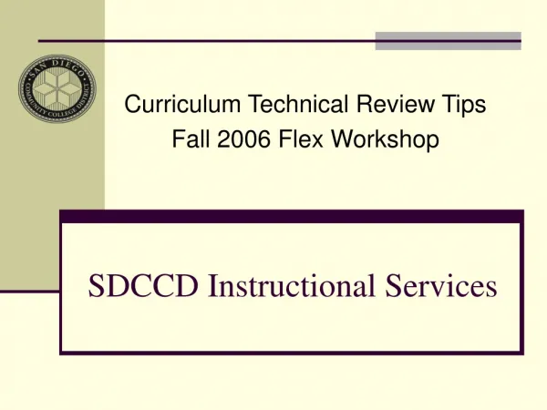 SDCCD Instructional Services