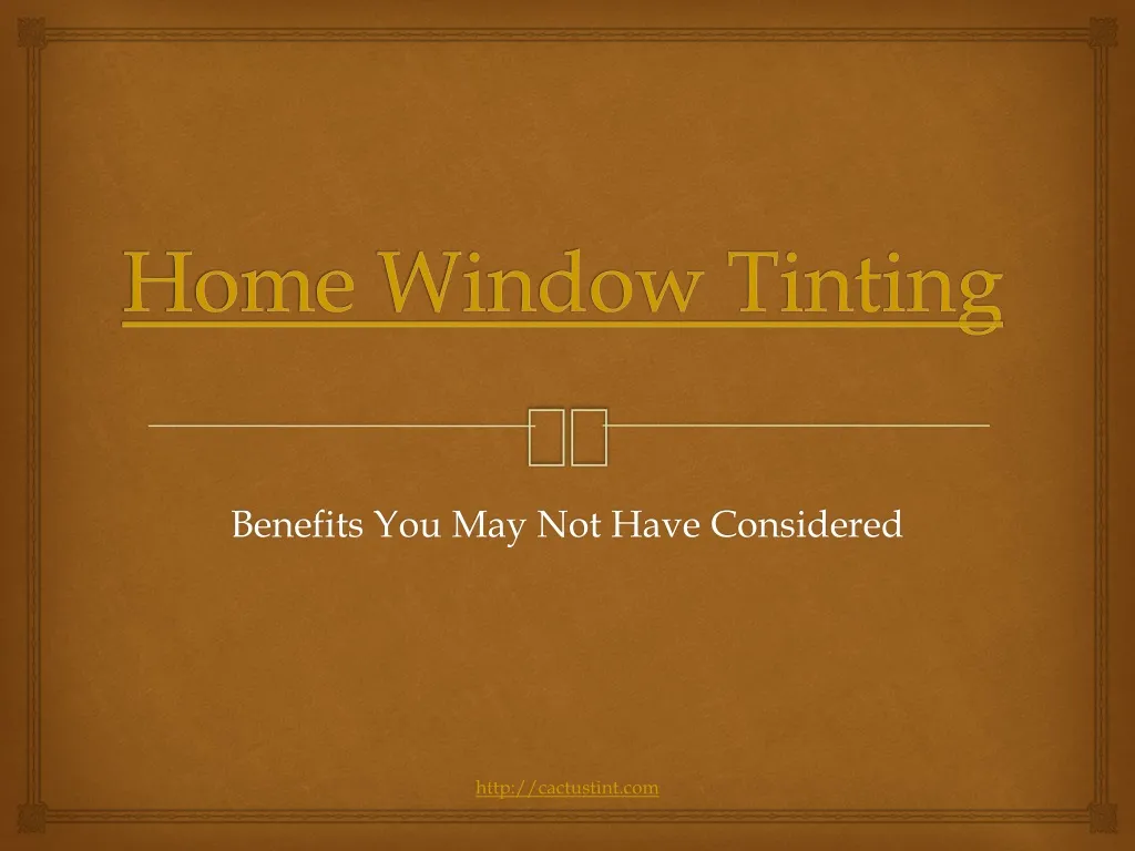 home window tinting