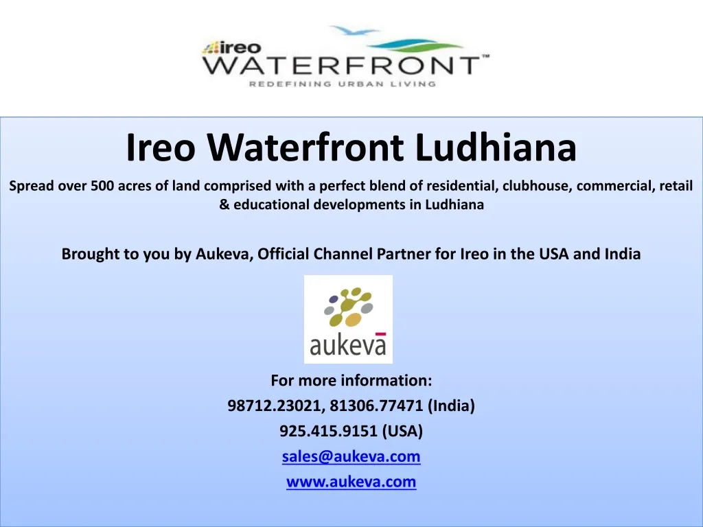 ireo waterfront ludhiana spread over 500 acres