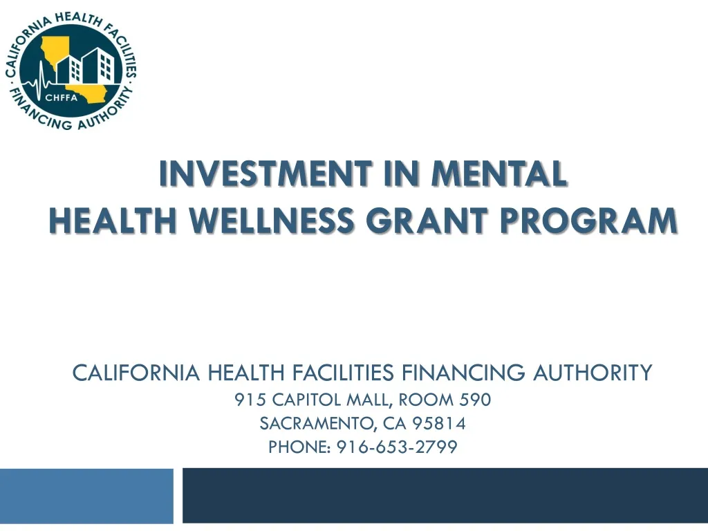 investment in mental health wellness grant