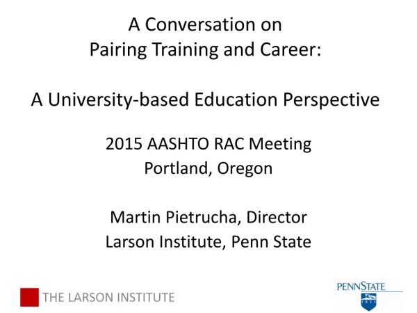 A Conversation on Pairing Training and Career: A University-based Education Perspective