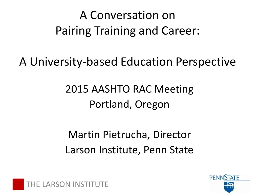 a conversation on pairing training and career a university based education perspective