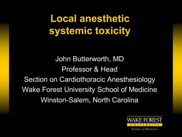 Local anesthetic systemic toxicity