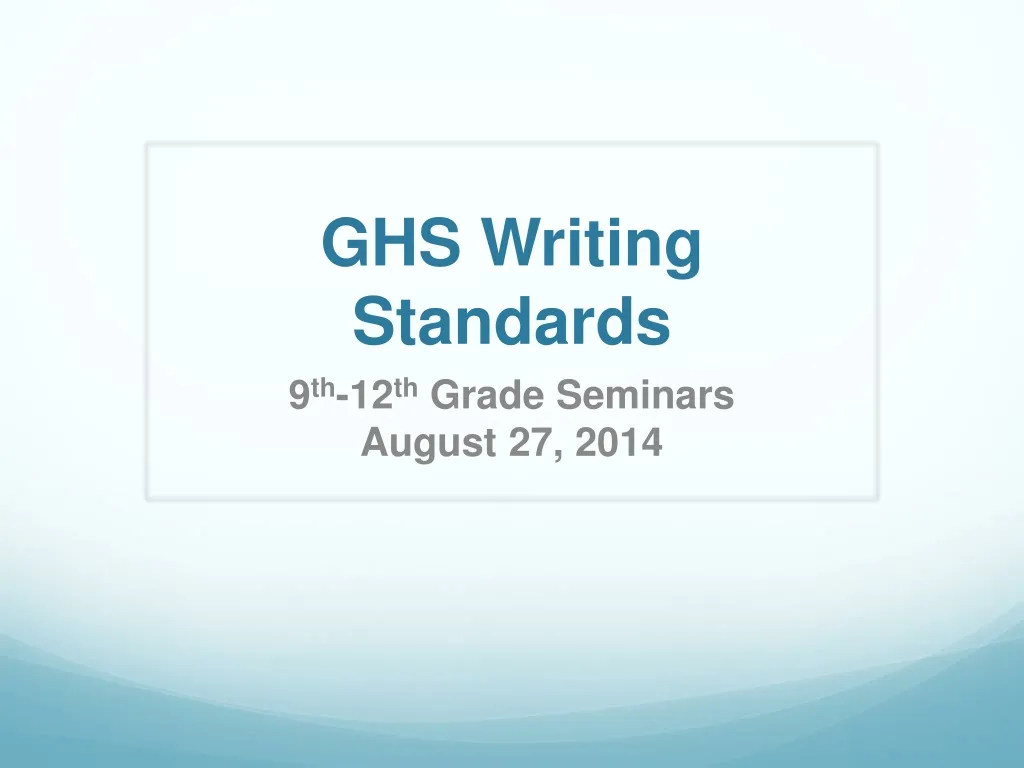 ghs writing standards