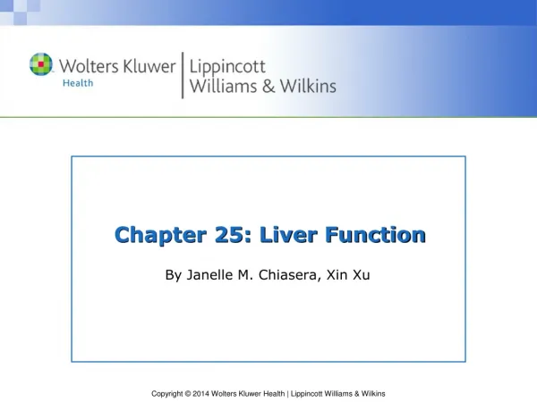 Chapter 25: Liver Function