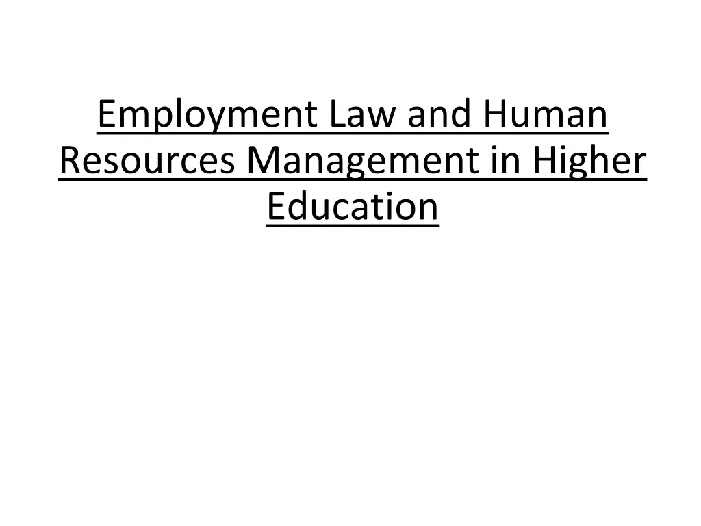 employment law and human resources management