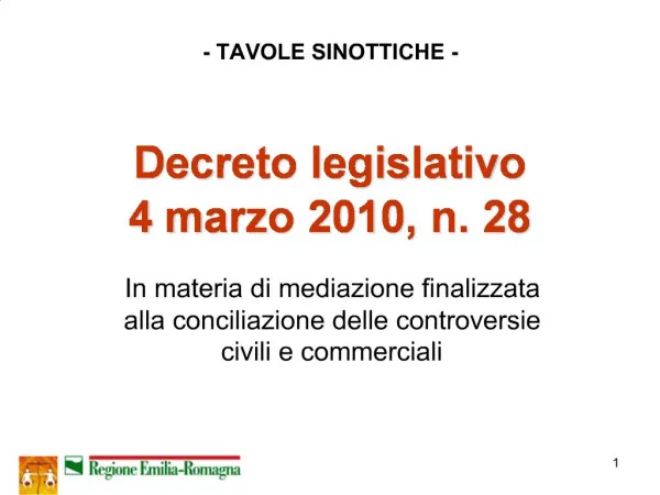 Decreto legislativo 4 marzo 2010, n. 28