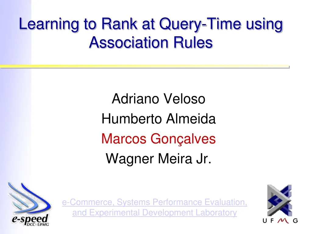 learning to rank at query time using association rules