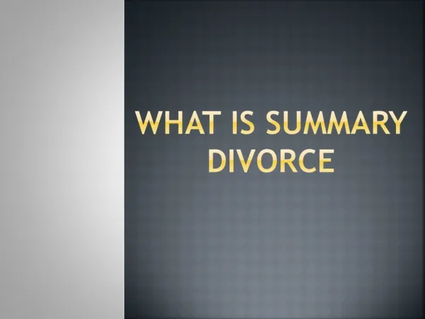 What is Summary Divorce?