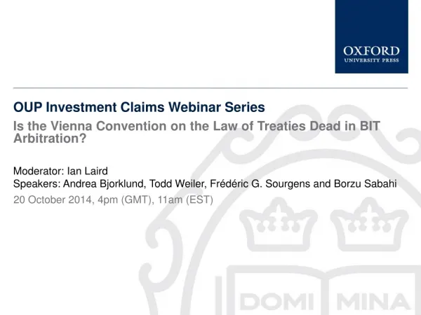 OUP Investment Claims Webinar Series