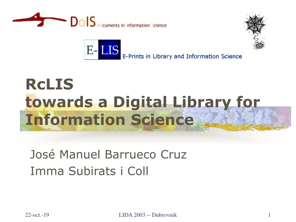 rclis towards a digital library for information science