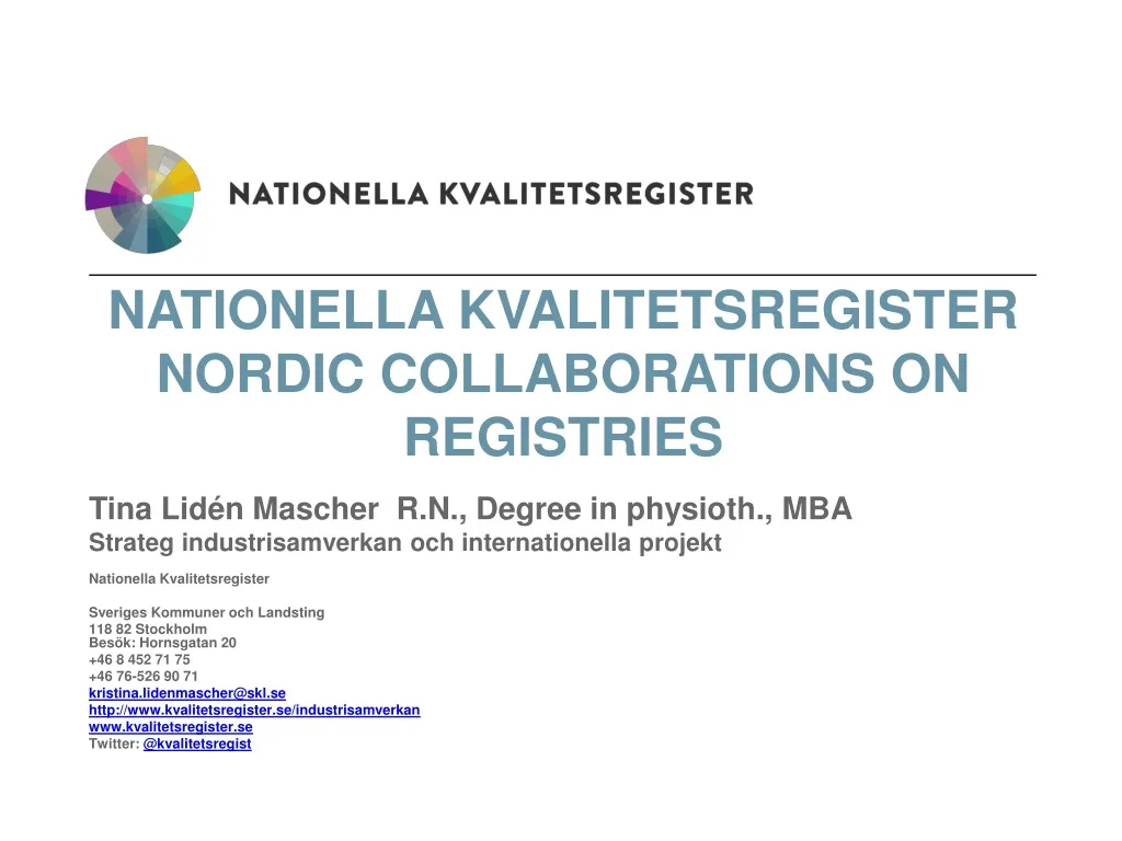 nationella kvalitetsregister nordic collaborations on registries