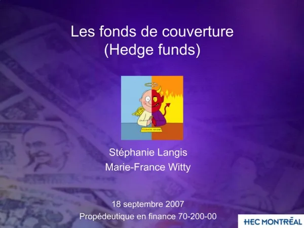 Les fonds de couverture Hedge funds