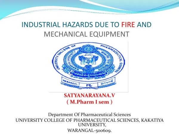 INDUSTRIAL HAZARDS DUE TO FIRE AND MECHANICAL EQUIPMENT