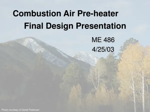 Combustion Air Pre-heater
