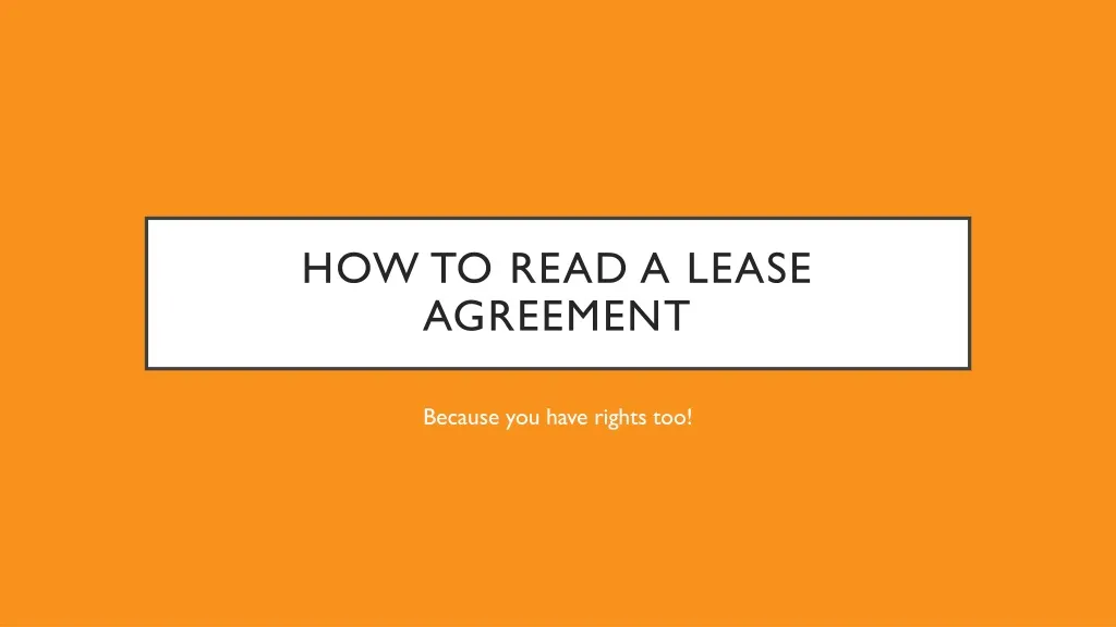 how to read a lease agreement
