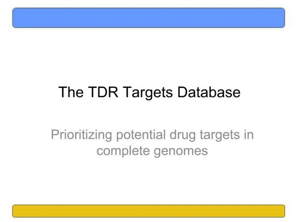 The TDR Targets Database