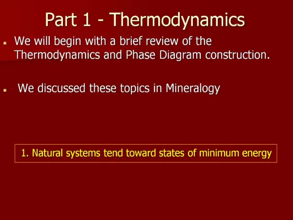 Part 1 - Thermodynamics