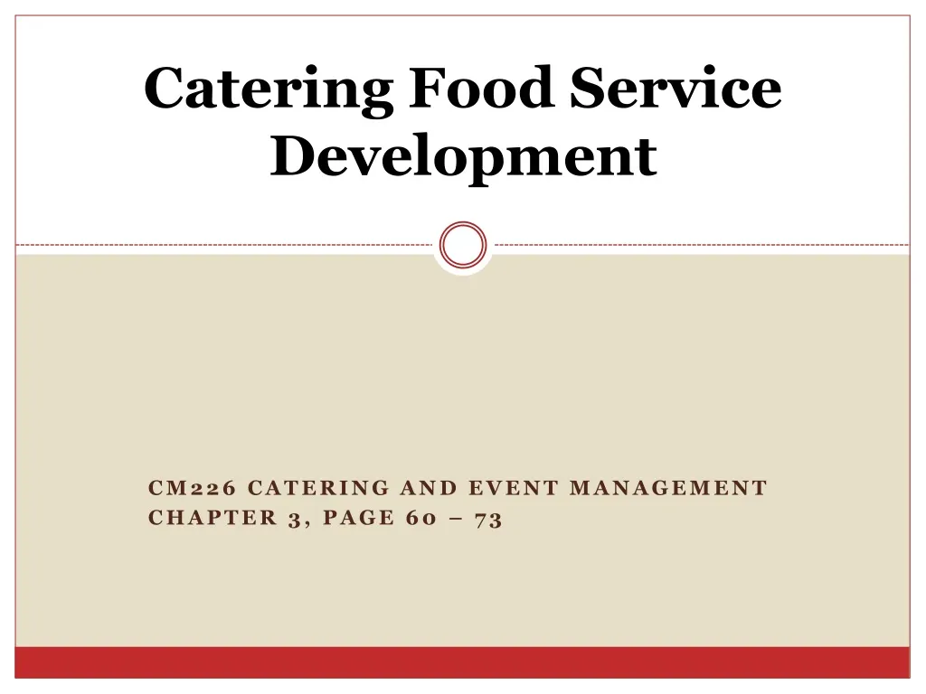 catering food service development