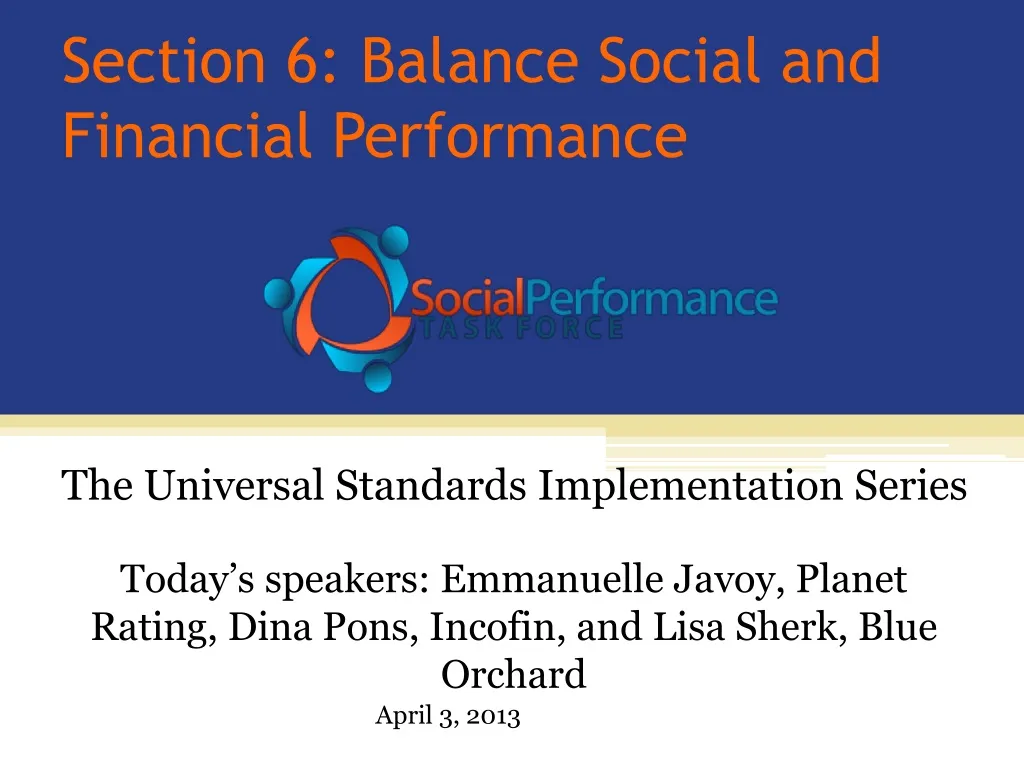 section 6 balance social and financial performance